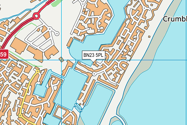 BN23 5PL map - OS VectorMap District (Ordnance Survey)