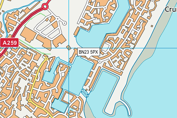 BN23 5PX map - OS VectorMap District (Ordnance Survey)