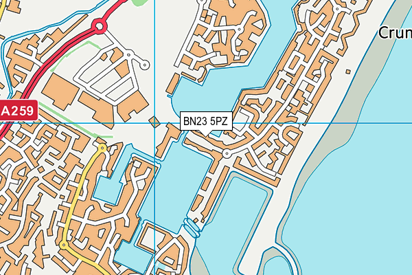 BN23 5PZ map - OS VectorMap District (Ordnance Survey)