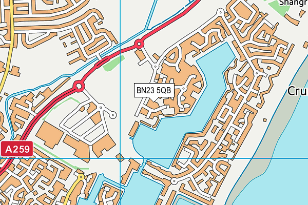 BN23 5QB map - OS VectorMap District (Ordnance Survey)