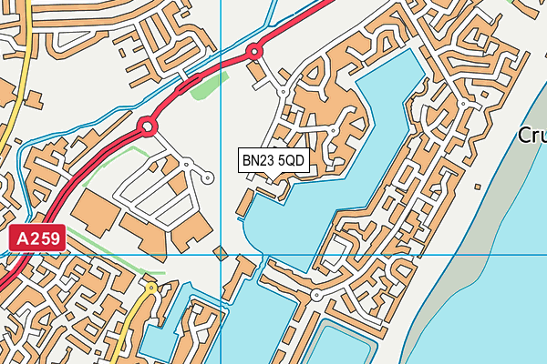 BN23 5QD map - OS VectorMap District (Ordnance Survey)