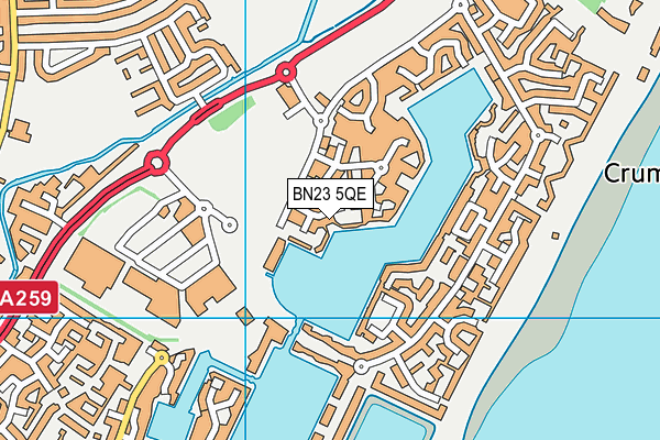 BN23 5QE map - OS VectorMap District (Ordnance Survey)