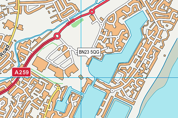 BN23 5QG map - OS VectorMap District (Ordnance Survey)