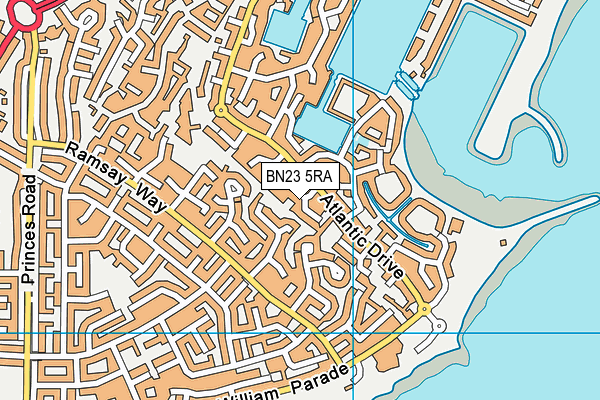BN23 5RA map - OS VectorMap District (Ordnance Survey)