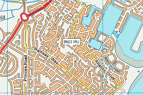 BN23 5RJ map - OS VectorMap District (Ordnance Survey)