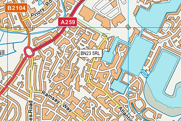 BN23 5RL map - OS VectorMap District (Ordnance Survey)