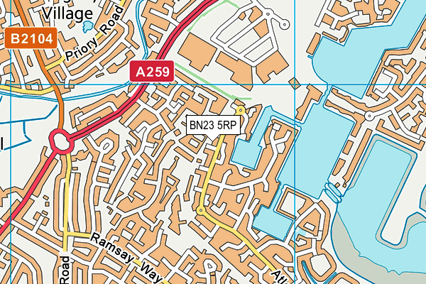 BN23 5RP map - OS VectorMap District (Ordnance Survey)