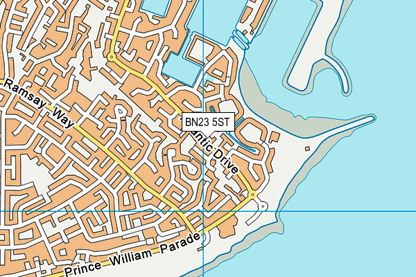 BN23 5ST map - OS VectorMap District (Ordnance Survey)