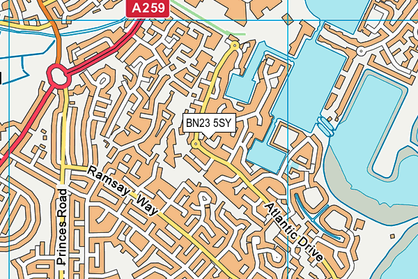 BN23 5SY map - OS VectorMap District (Ordnance Survey)