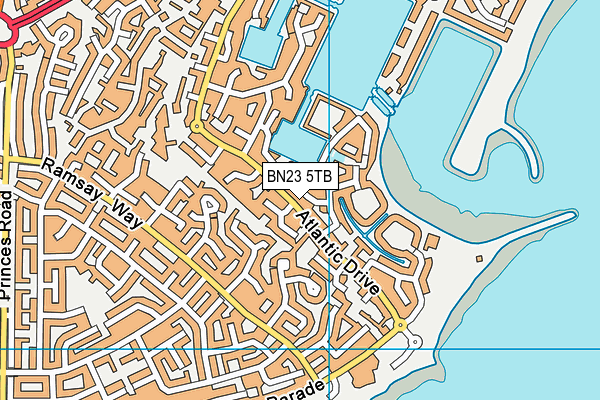 BN23 5TB map - OS VectorMap District (Ordnance Survey)