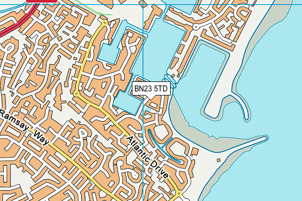 BN23 5TD map - OS VectorMap District (Ordnance Survey)