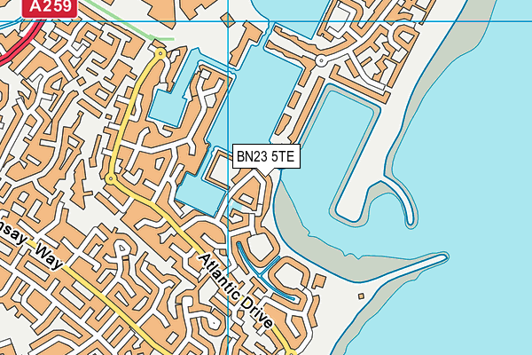 BN23 5TE map - OS VectorMap District (Ordnance Survey)