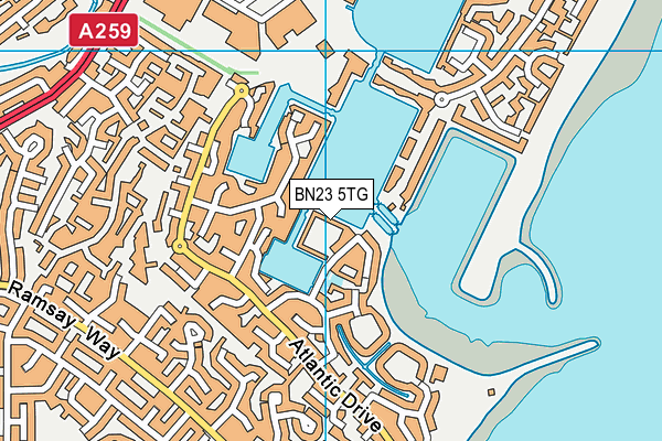 BN23 5TG map - OS VectorMap District (Ordnance Survey)