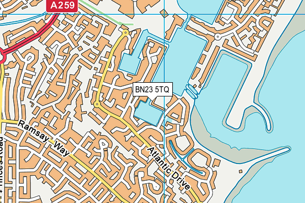 BN23 5TQ map - OS VectorMap District (Ordnance Survey)