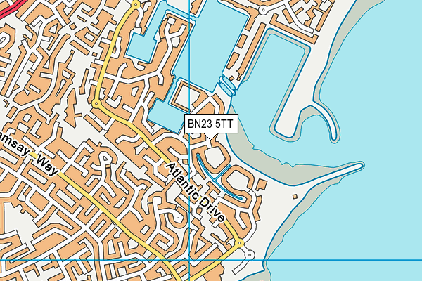 BN23 5TT map - OS VectorMap District (Ordnance Survey)