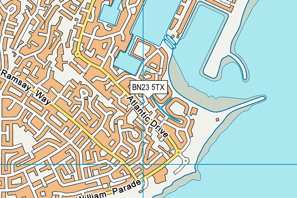 BN23 5TX map - OS VectorMap District (Ordnance Survey)