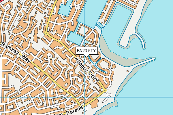 BN23 5TY map - OS VectorMap District (Ordnance Survey)