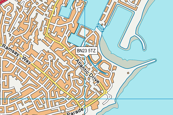 BN23 5TZ map - OS VectorMap District (Ordnance Survey)