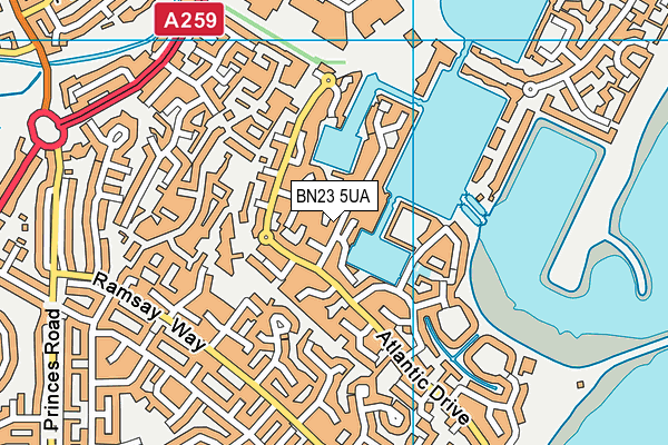 BN23 5UA map - OS VectorMap District (Ordnance Survey)