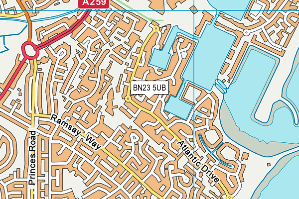 BN23 5UB map - OS VectorMap District (Ordnance Survey)