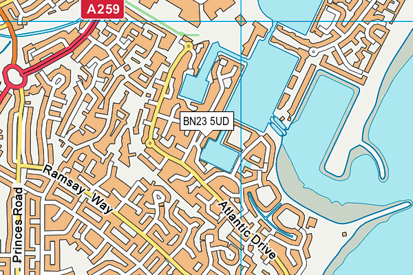 BN23 5UD map - OS VectorMap District (Ordnance Survey)