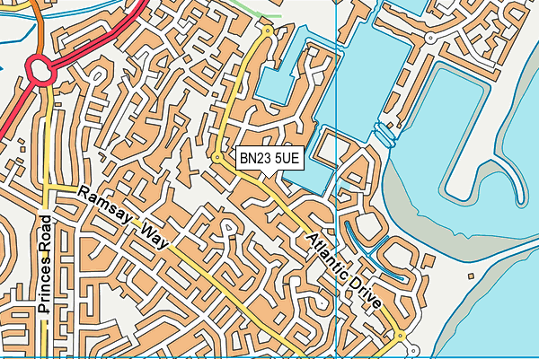 BN23 5UE map - OS VectorMap District (Ordnance Survey)