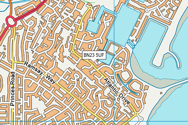 BN23 5UF map - OS VectorMap District (Ordnance Survey)