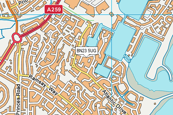 BN23 5UG map - OS VectorMap District (Ordnance Survey)