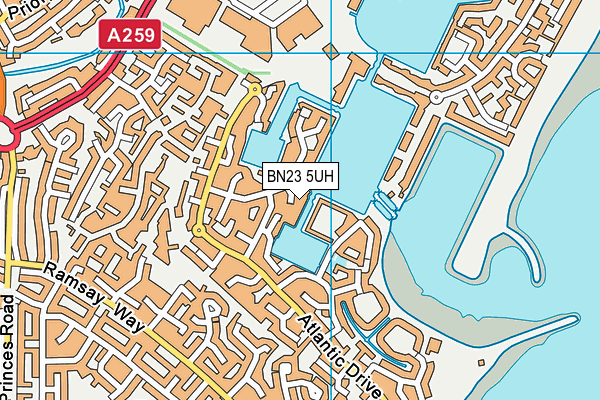 BN23 5UH map - OS VectorMap District (Ordnance Survey)