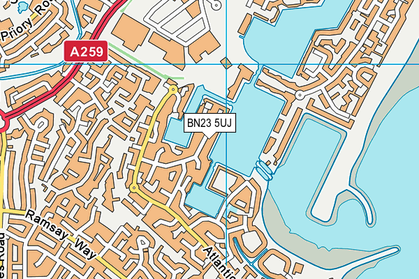 BN23 5UJ map - OS VectorMap District (Ordnance Survey)
