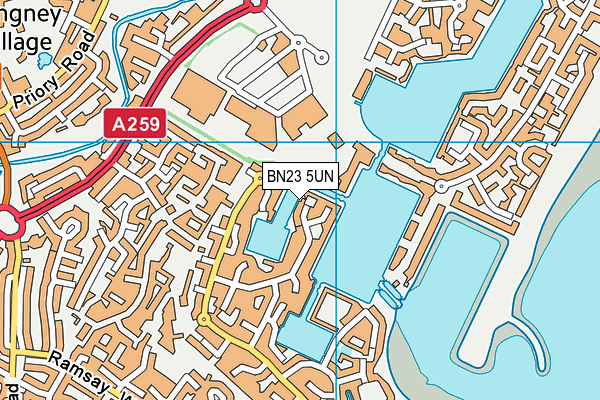 BN23 5UN map - OS VectorMap District (Ordnance Survey)