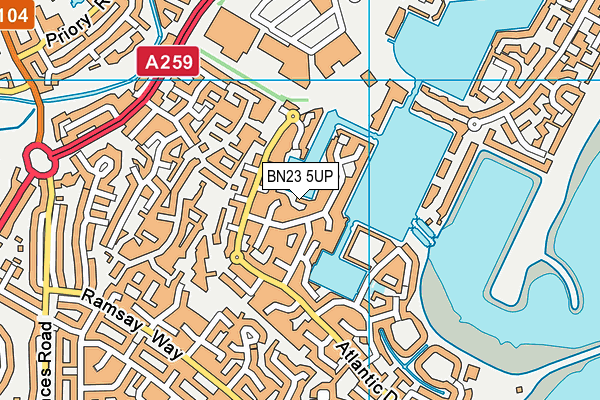 BN23 5UP map - OS VectorMap District (Ordnance Survey)