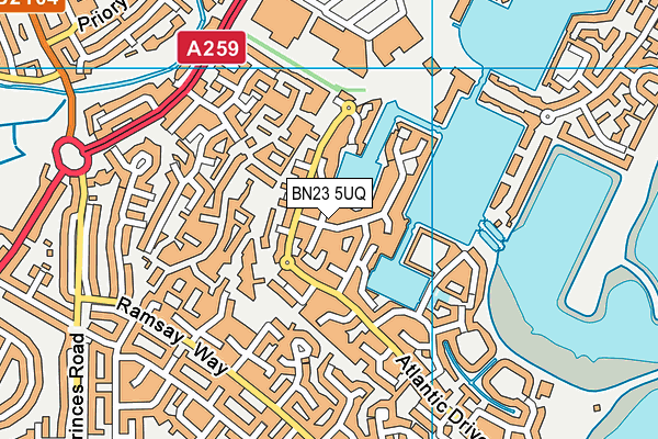 BN23 5UQ map - OS VectorMap District (Ordnance Survey)