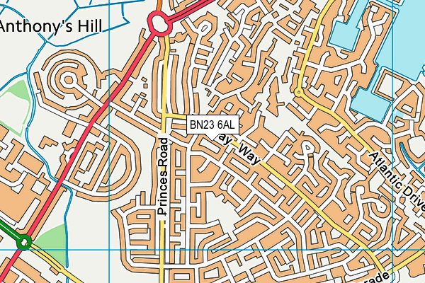 BN23 6AL map - OS VectorMap District (Ordnance Survey)
