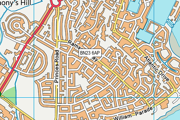 BN23 6AP map - OS VectorMap District (Ordnance Survey)