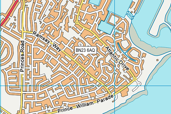 BN23 6AQ map - OS VectorMap District (Ordnance Survey)