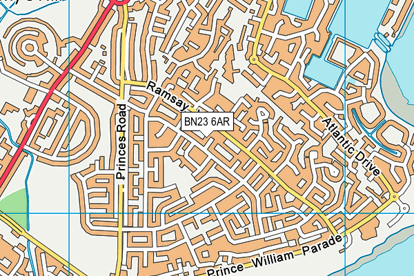 BN23 6AR map - OS VectorMap District (Ordnance Survey)