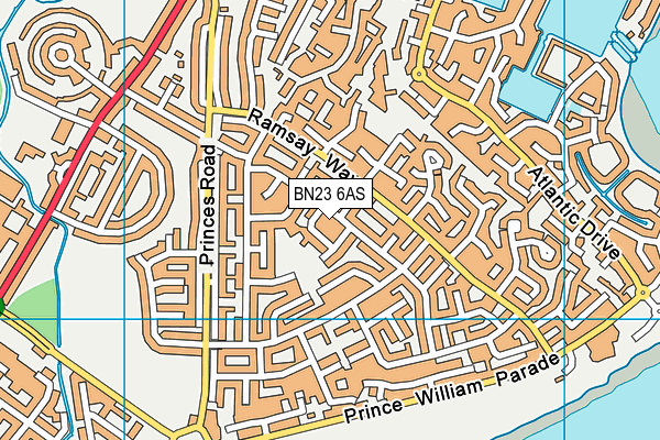 BN23 6AS map - OS VectorMap District (Ordnance Survey)