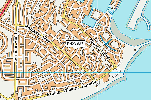 BN23 6AZ map - OS VectorMap District (Ordnance Survey)