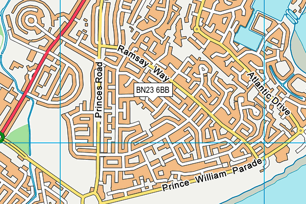 BN23 6BB map - OS VectorMap District (Ordnance Survey)