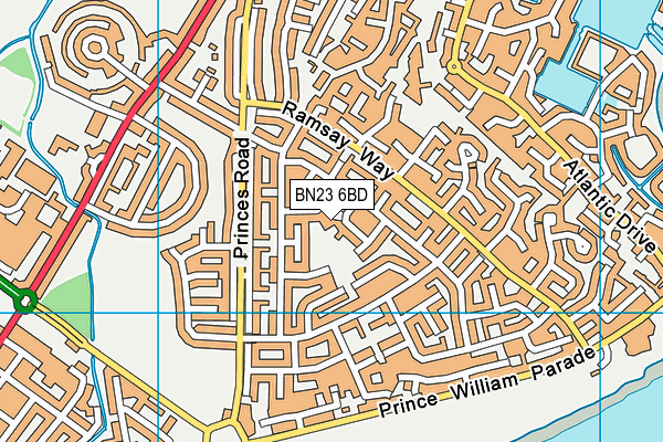 BN23 6BD map - OS VectorMap District (Ordnance Survey)