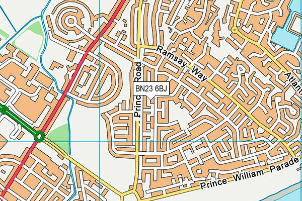 BN23 6BJ map - OS VectorMap District (Ordnance Survey)