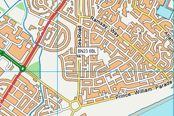 BN23 6BL map - OS VectorMap District (Ordnance Survey)