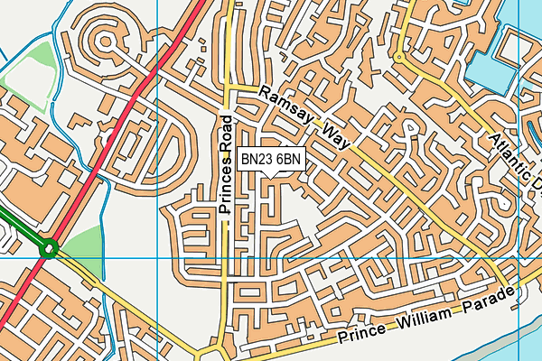 BN23 6BN map - OS VectorMap District (Ordnance Survey)