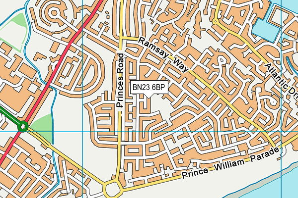 BN23 6BP map - OS VectorMap District (Ordnance Survey)