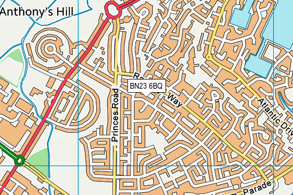 BN23 6BQ map - OS VectorMap District (Ordnance Survey)