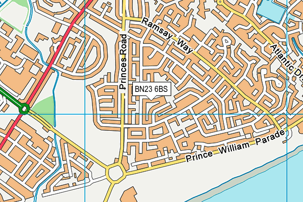 BN23 6BS map - OS VectorMap District (Ordnance Survey)