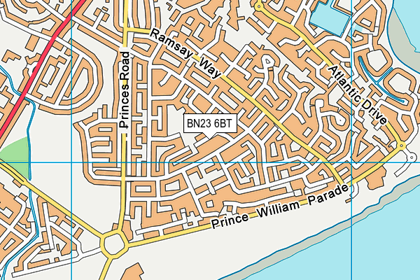 BN23 6BT map - OS VectorMap District (Ordnance Survey)