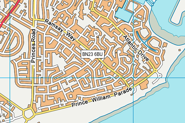 BN23 6BU map - OS VectorMap District (Ordnance Survey)