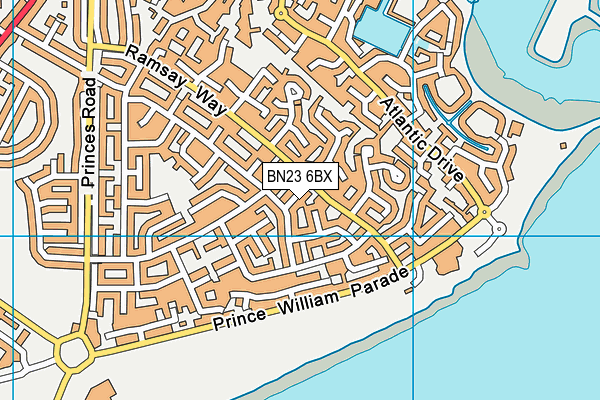 BN23 6BX map - OS VectorMap District (Ordnance Survey)